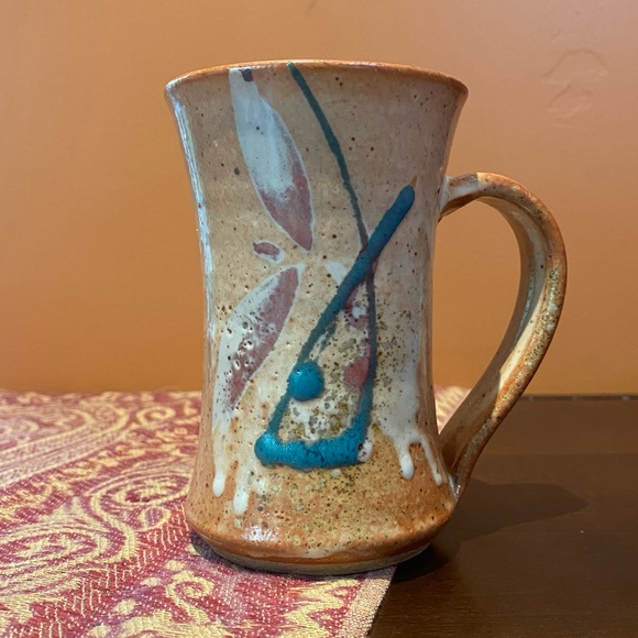 1980s Handmade Iris Stonewear Mug Set - Picture 2 of 9